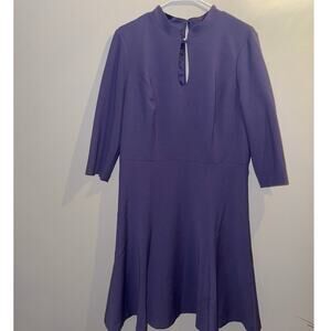 White House Black Market-Purple LILAC Dress-Keyhole- Fit N Flare-Size 14-NWT
